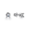 Серьги с английским замком из серебра с фианитами