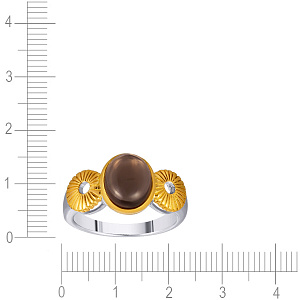 Кольцо из серебра с раухтопазом