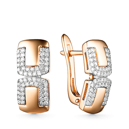 Серьги с английским замком из красного золота