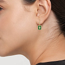 Серьги из желтого золота с бриллиантами, изумрудом