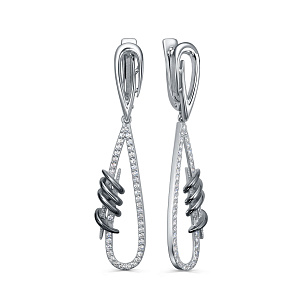 Серьги с английским замком из серебра