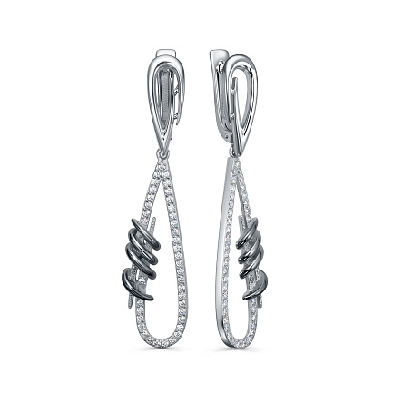 Серьги с английским замком из серебра