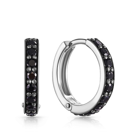 Серьги Конго из серебра с фианитом
