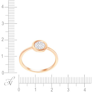 Кольцо из красного золота с бриллиантами