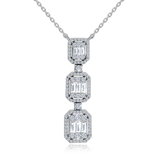 Колье из белого золота с бриллиантом