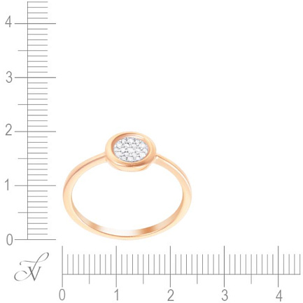 Кольцо из красного золота с бриллиантами