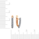 Серьги с английским замком из красного золота с фианитом