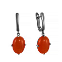 Серьги с английским замком из серебра с агатом