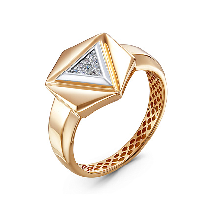 Кольцо из красного золота с бриллиантами