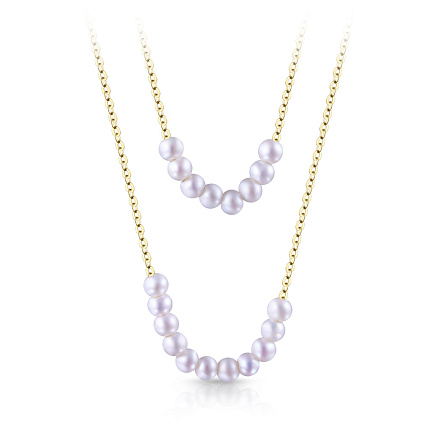 Колье из желтого золота с жемчугом