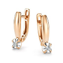 Серьги с английским замком из красного золота с бриллиантами