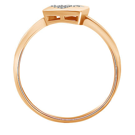 Кольцо из красного золота с фианитом