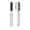 Серьги из серебра с фианитом, эмалью