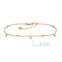 Браслет на ногу декоративный из красного золота, плетение якорное