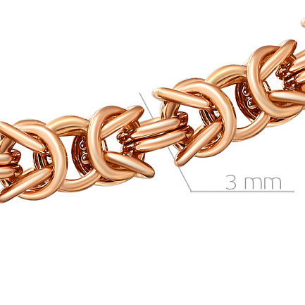 Браслет ручной работы из красного золота, плетение римское