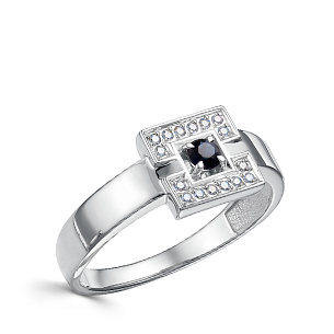 Кольцо из белого золота с сапфиром