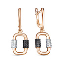 Серьги из комбинированного золота с бриллиантами