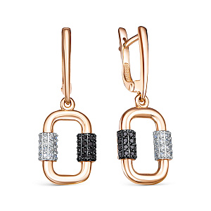 Серьги из комбинированного золота с бриллиантами