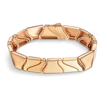 Браслет жесткий из серебра с позолотой