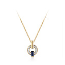 Колье из желтого золота с ситалом, фианитами