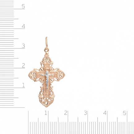 Крест из комбинированного золота