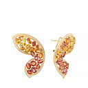 Серьги из желтого золота с бриллиантами, сапфирами