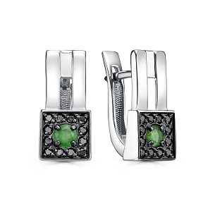 Серьги с английским замком из серебра