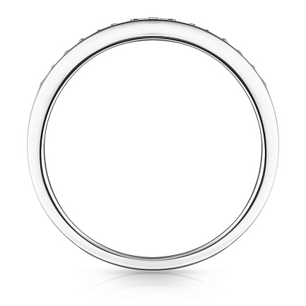 Кольцо обручальное из белого золота с бриллиантами