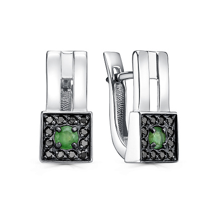 Серьги с английским замком из серебра