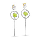 Серьги с английским замком из серебра с ситалами