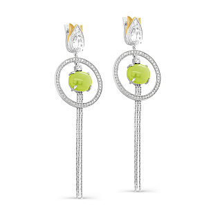 Серьги с английским замком из серебра с ситалом