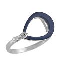 Кольцо из серебра с керамикой, фианитом