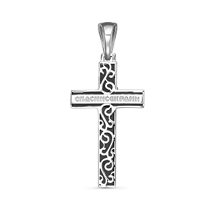 Крест из серебра с фианитами