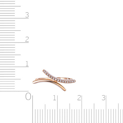 Кольцо из красного золота с бриллиантами, перламутром