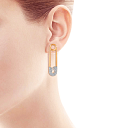 Пусеты из красного золота с фианитом