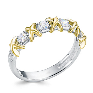 Кольцо из белого золота с бриллиантами