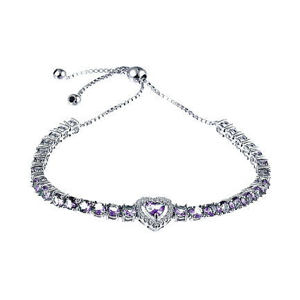 Браслет декоративный из серебра с фианитом