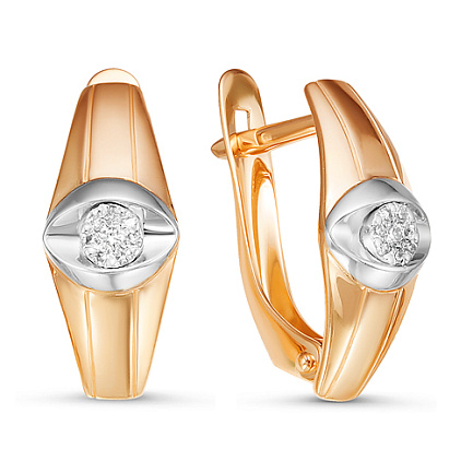 Серьги из красного золота с бриллиантами