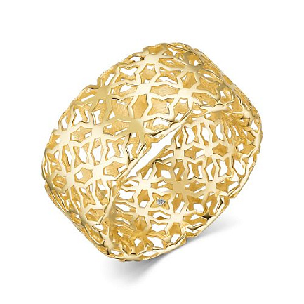 Кольцо из желтого золота с бриллиантом