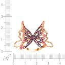 Кольцо из красного золота с бриллиантами, сапфирами