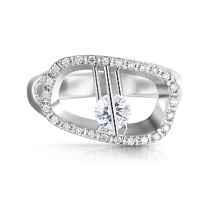 Кольцо из белого золота с бриллиантами