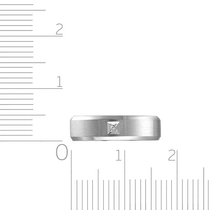 Кольцо обручальное из белого золота с бриллиантом