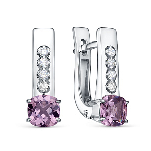 Серьги с английским замком из белого золота