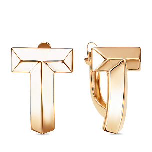 Серьги с английским замком из красного золота