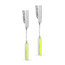 Серьги с английским замком из серебра с фианитами