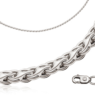 Браслет ручной работы из серебра, плетение шпрингелевое