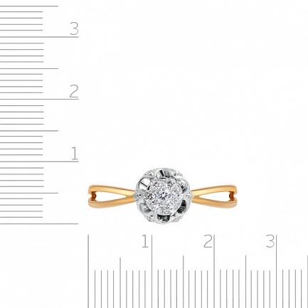 Кольцо из красного золота с фианитом