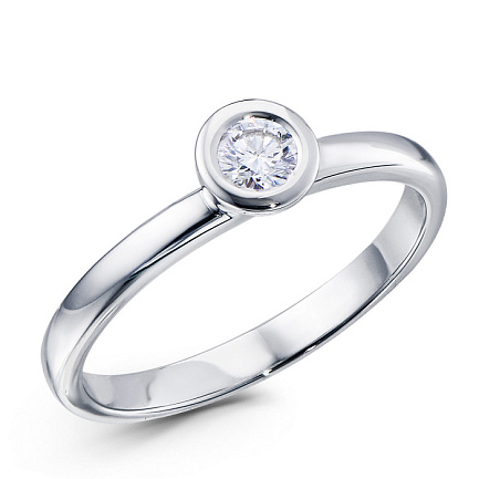 Кольцо из белого золота с бриллиантом