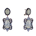 Серьги из золота с корундами, сапфирами