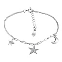 Браслет декоративный из серебра с фианитом